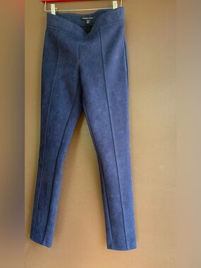 Andrew Marc Faux Suede Navy Pants